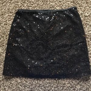 J. Crew black sequenced skirt